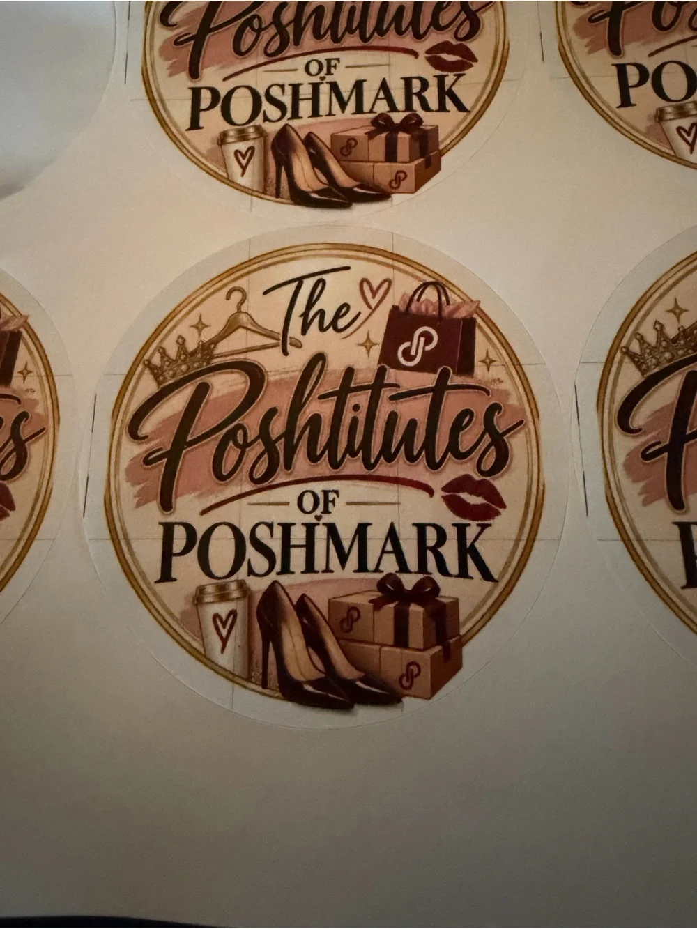 6 - 3 Inch Poshitutes of Poshmark Round Stickers